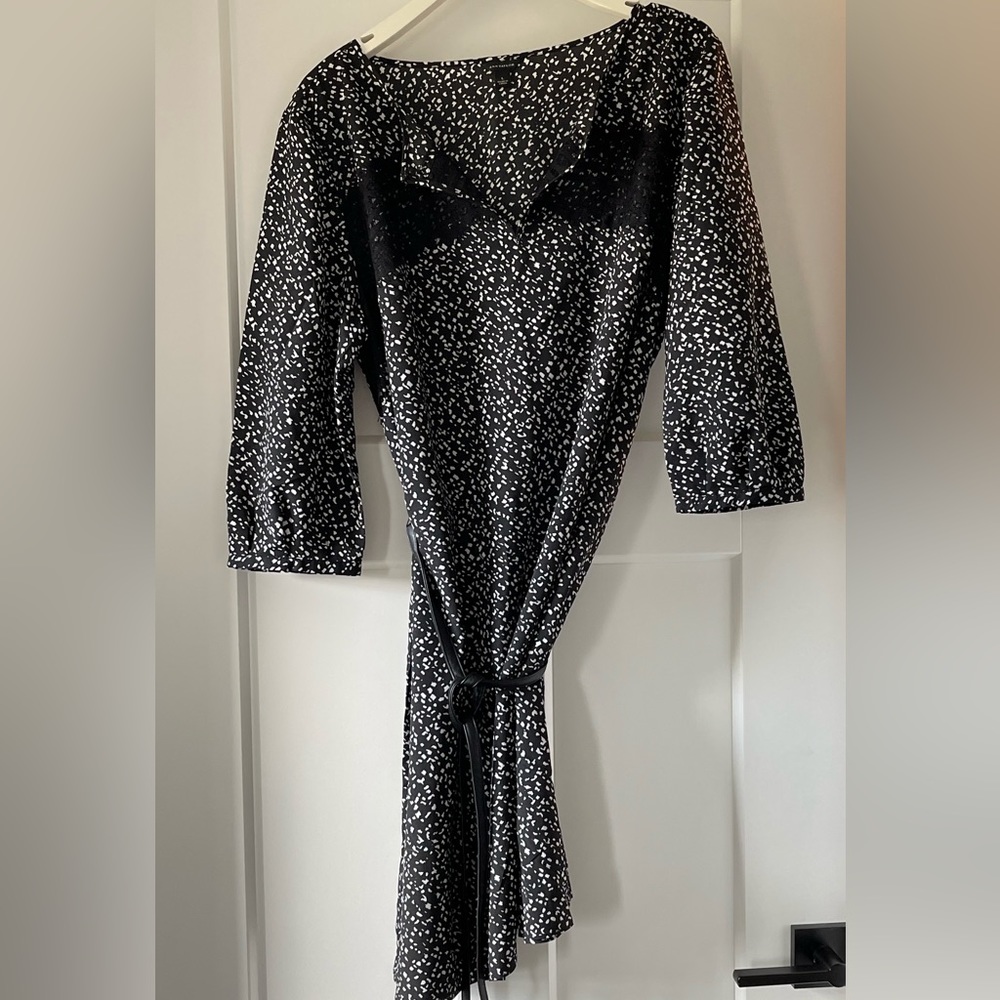 Ann Taylor L Black & White Confetti Dress